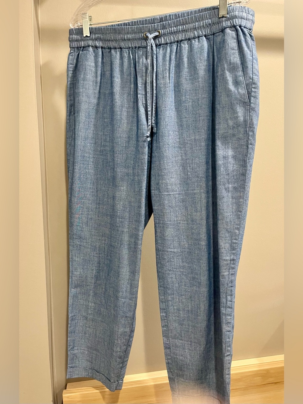 J Crew Chambray Drawstring Tapered Pants 12